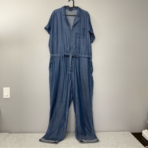 Lord & Taylor Self-tie Zip-front Jumpsuit sz Large - Picture 3 of 16